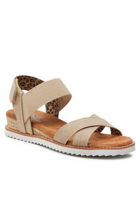 skechers - Skechers Sandały Desert Kiss-Secret Picnic 33386/NAT Beżowy. Kolor: beżowy. Materiał: materiał