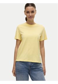 Vero Moda T-Shirt Paulina 10316991 Żółty Regular Fit. Kolor: żółty. Materiał: bawełna #4