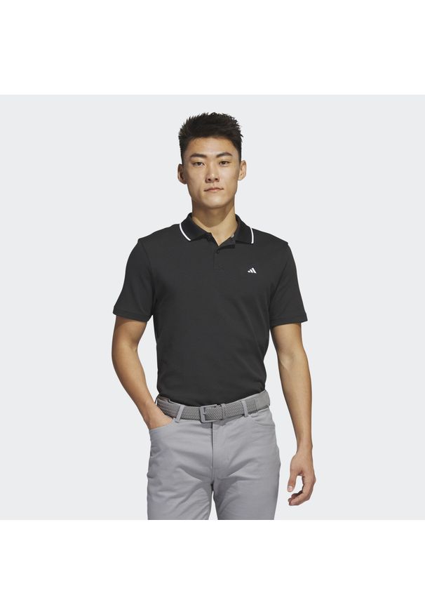 Adidas - Go-To Piqué Golf Polo Shirt. Typ kołnierza: polo, golf. Kolor: czarny. Materiał: materiał. Styl: sportowy