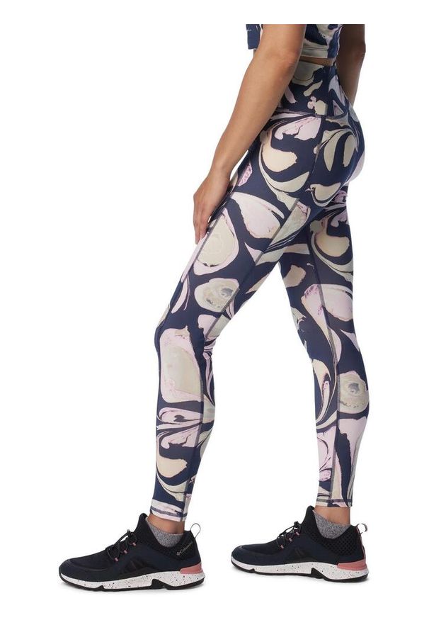 columbia - legginsy damskie Columbia Boundless Trek Legging. Kolor: wielokolorowy, niebieski, różowy. Materiał: poliester, elastan