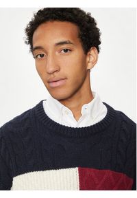 TOMMY HILFIGER - Tommy Hilfiger Sweter MW0MW36546 Granatowy Regular Fit. Kolor: niebieski. Materiał: wełna #3