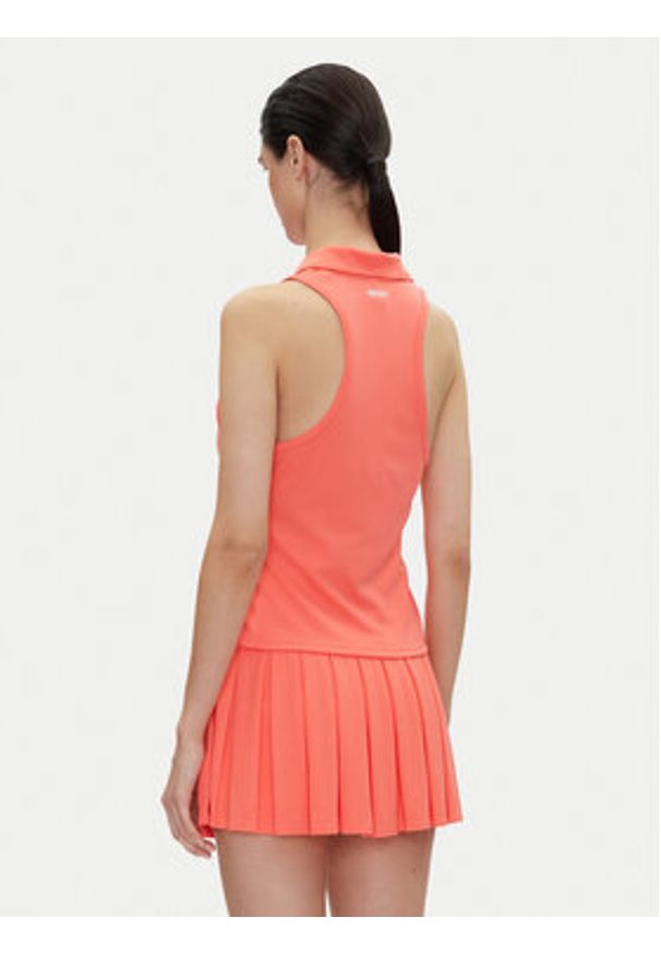 DKNY Sport Polo DP5T1185 Koralowy Regular Fit. Typ kołnierza: polo. Kolor: pomarańczowy. Materiał: syntetyk. Styl: sportowy