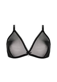 Intica - Biustonosz gładki miękki z elastycznym wykończeniem Ivi. Kolor: czarny. Materiał: materiał. Wzór: gładki #1