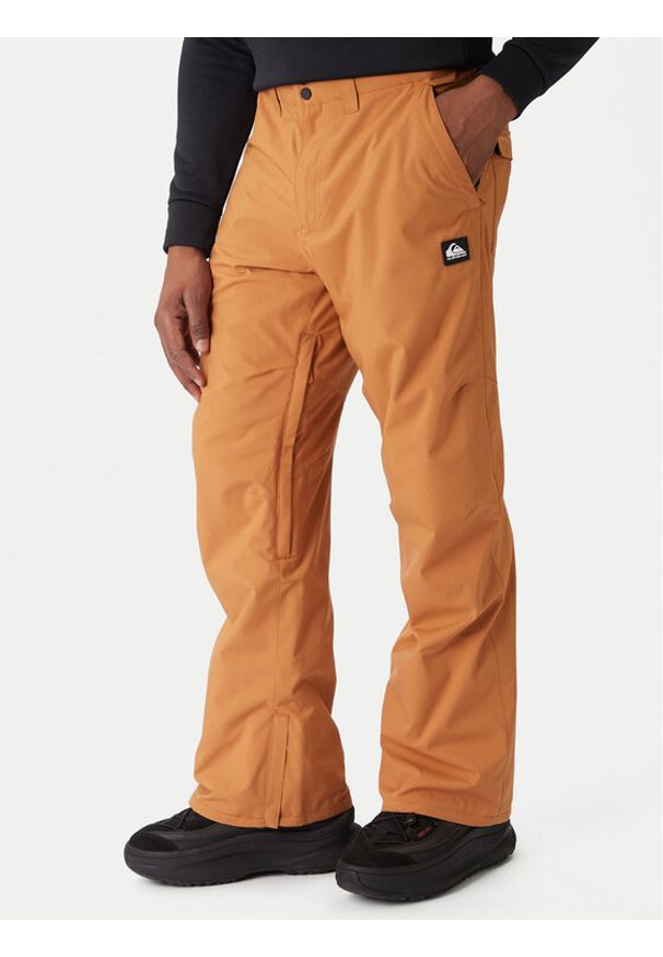 Quiksilver Spodnie snowboardowe Estate EQYTP03237 Brązowy Slim Fit. Kolor: brązowy. Materiał: syntetyk. Sport: snowboard