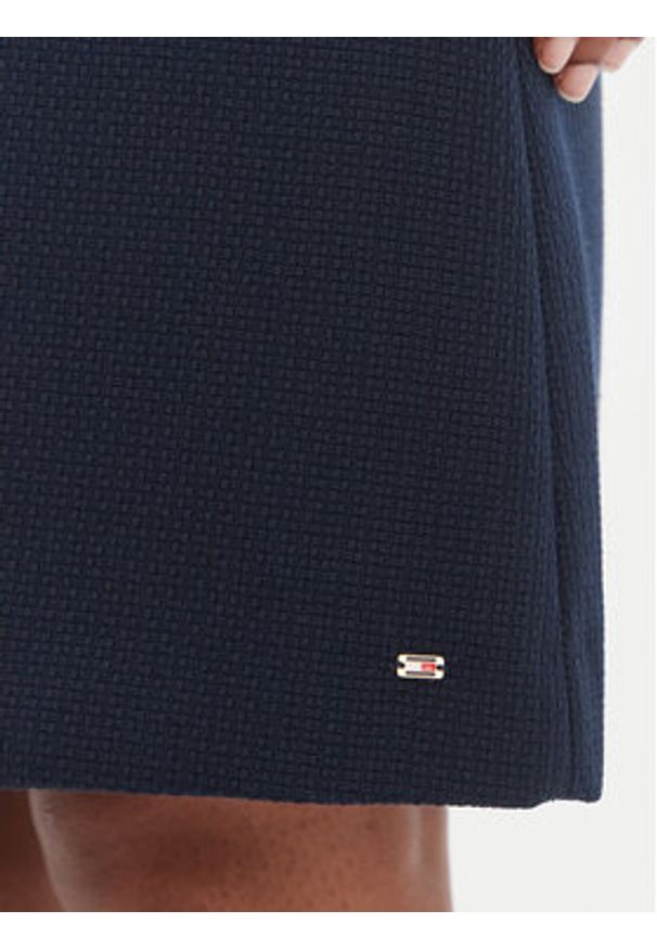 TOMMY HILFIGER - Tommy Hilfiger Spódnica trapezowa WW0WW49474 Granatowy Regular Fit. Kolor: niebieski. Materiał: wełna