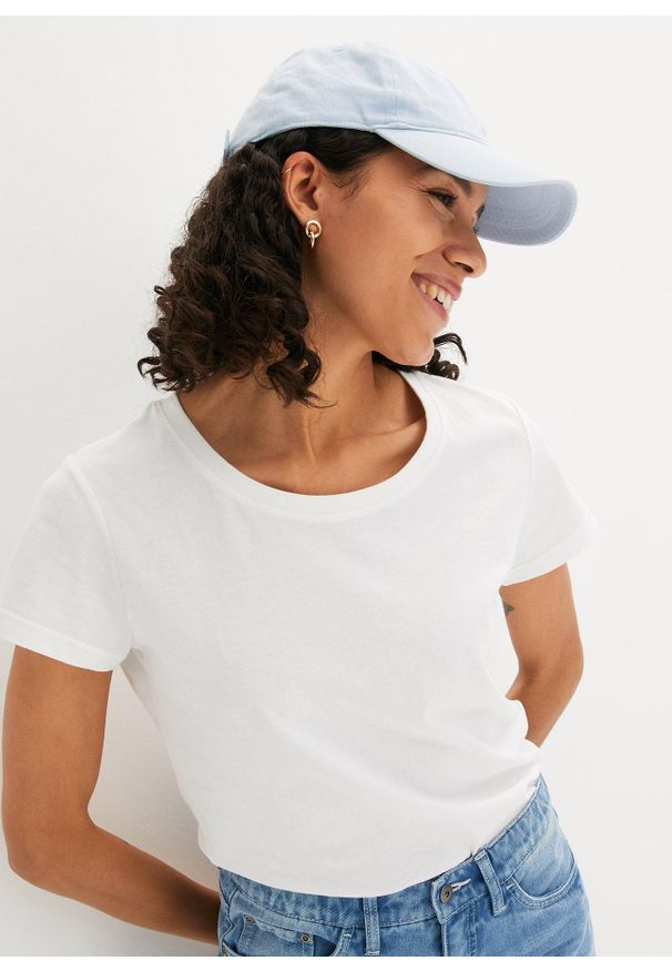 bonprix - Bluzka z okrągłym dekoltem (5 szt.). Kolor: czarny. Materiał: jersey. Długość rękawa: krótki rękaw. Długość: krótkie