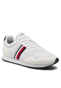 TOMMY HILFIGER - Tommy Hilfiger Sneakersy Lo Runner Mix FM0FM04958 Biały. Kolor: biały. Materiał: materiał #4