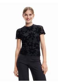 Desigual T-Shirt Siena 23SWTK85 Czarny Slim Fit. Kolor: czarny. Materiał: syntetyk #1