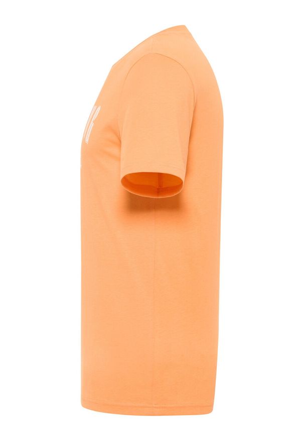 Mustang - MUSTANG AUSTIN MĘSKI T-SHIRT KOSZULKA NADRUK TANGERINE 1014938 7036. Wzór: nadruk