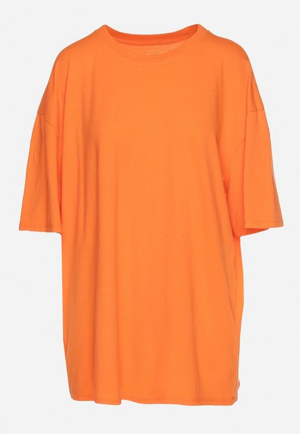 Born2be - Pomarańczowy Bawełniany T-shirt Koszulka z Krótkim Rękawem Bevima. Kolor: pomarańczowy. Materiał: bawełna. Długość rękawa: krótki rękaw. Długość: krótkie