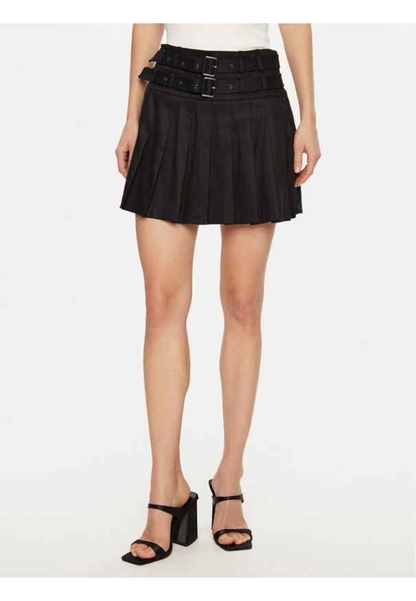 Guess Spódnica mini W5RD75 WGXM2 Czarny Regular Fit. Kolor: czarny. Materiał: syntetyk, wiskoza