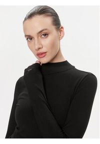 Calvin Klein Bluzka Cotton Modal Mock Neck Ls Top K20K206484 Czarny Slim Fit. Kolor: czarny. Materiał: bawełna