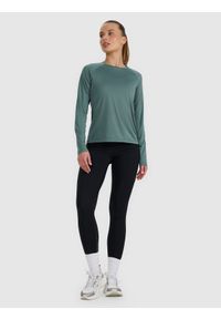 4f - 4F Longsleeve do biegania w terenie szybkoschnący damski - turkusowy S. Kolor: turkusowy. Materiał: tkanina, włókno, materiał. Długość rękawa: długi rękaw. Długość: długie