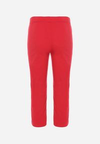 Born2be - Czerwone Spodnie o Długości 3/4 z Elastyczną Gumką w Pasie i Wiązaniem Cidasara. Kolor: czerwony #4