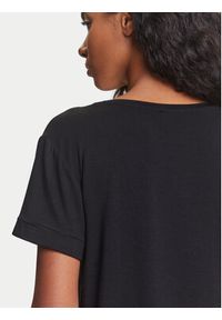 Emporio Armani T-Shirt EW000780 AF12192 UC001 Czarny Regular Fit. Kolor: czarny. Materiał: wiskoza