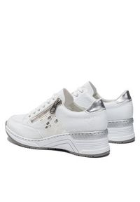 Rieker Sneakersy N4322-80 Biały. Kolor: biały. Materiał: skóra #7