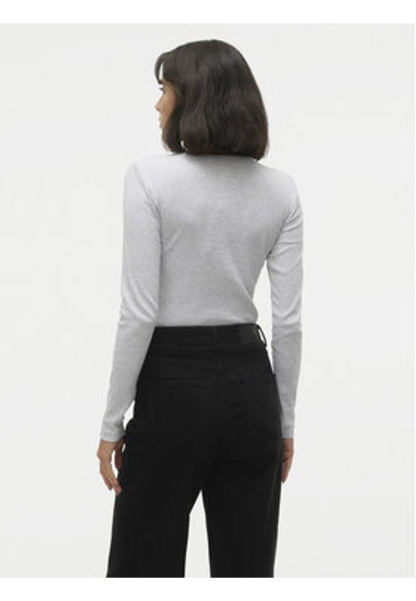 Vero Moda Bluzka Chloe 10306897 Szary Slim Fit. Kolor: szary. Materiał: bawełna