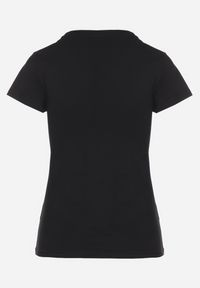 Born2be - Czarny Bawełniany T-shirt z Nadrukiem Motyla i Cyrkoniami Uliriela. Okazja: na co dzień. Kolor: czarny. Materiał: bawełna. Wzór: nadruk. Sezon: lato. Styl: klasyczny, casual #5