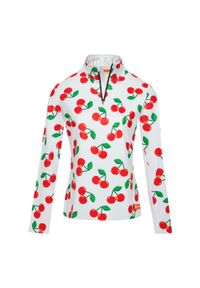 GARETH & LUCAS - Bluza narciarska Damska Gareth & Lucas The One Hundred and Nine. Kolor: czerwony, biały, wielokolorowy. Materiał: poliester, elastan. Sezon: zima. Sport: narciarstwo #1