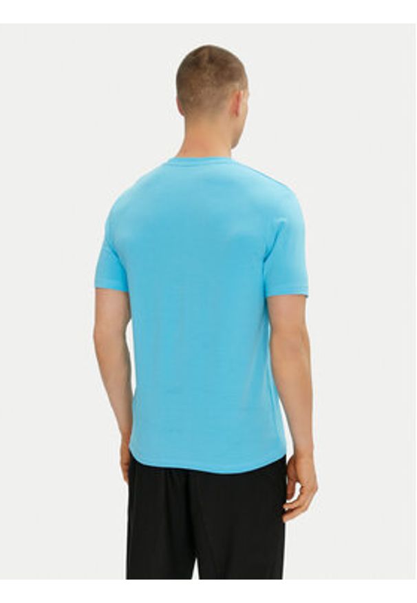 Karl Lagerfeld - KARL LAGERFELD T-Shirt 755030 552235 Błękitny Regular Fit. Typ kołnierza: dekolt w karo. Kolor: niebieski. Materiał: bawełna