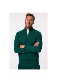 JAY-PI - Męska Bluza dresowa rozpinana fitness stójka do rozm. 7 XL. Typ kołnierza: kołnierzyk stójkowy. Kolekcja: plus size. Kolor: zielony. Materiał: materiał, poliester, bawełna. Sport: fitness