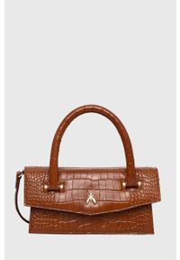 Patrizia Pepe torebka skórzana kolor brązowy. Kolor: brązowy. Materiał: skórzane