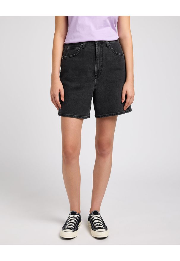 Lee - DAMSKIE SZORTY JEANSOWE LEE STELLA SHORT EDGE OF BLACK 112351261. Materiał: jeans