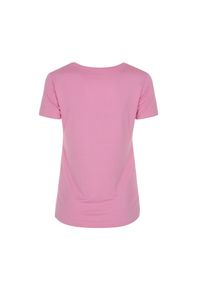 Ochnik - Różowy T-shirt damski z wilgą. Kolor: różowy. Materiał: wiskoza #4