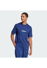 Adidas - adidas T-Shirt Essentials Linear JE8999 Granatowy Regular Fit. Kolor: niebieski. Materiał: bawełna #1