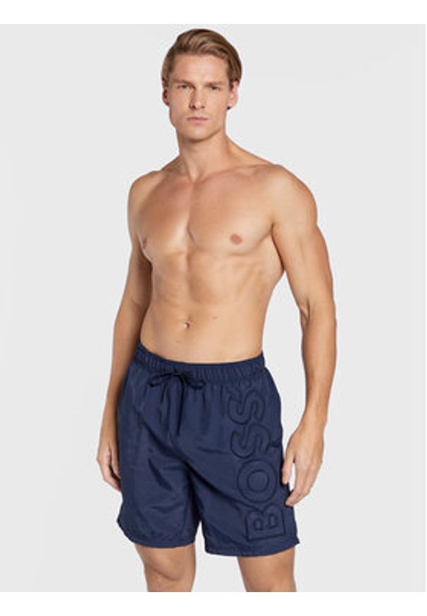 BOSS - Boss Szorty kąpielowe Whale 50469329 Granatowy Regular Fit. Kolor: niebieski. Materiał: syntetyk