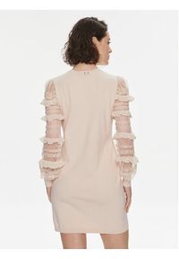 TwinSet - TWINSET Sukienka dzianinowa 241TP3530 Beżowy Regular Fit. Kolor: beżowy. Materiał: wiskoza