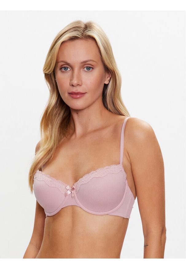 Hunkemöller Biustonosz push-up Lola 201227 Różowy. Kolor: różowy. Materiał: syntetyk. Rodzaj stanika: push-up