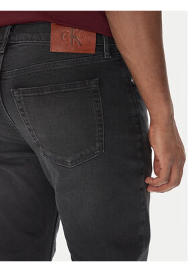 Calvin Klein Jeans Jeansy LV04RB754G Czarny Slim Fit. Kolor: czarny