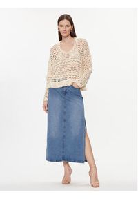 Kontatto Sweter 3M2063C Beżowy Regular Fit. Kolor: beżowy. Materiał: bawełna #4