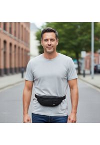 Męska Saszetka (Nerka) na Biodro - Pako Jeans - Czarna. Kolor: czarny. Materiał: poliester #3