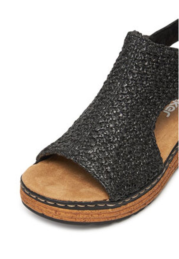 Rieker Sandały 62783-00 Czarny. Kolor: czarny. Materiał: syntetyk, materiał