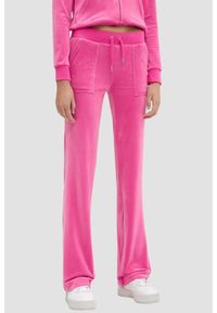 Juicy Couture - JUICY COUTURE Różowe damskie spodnie welurowe Del Ray Pocket Pant, Rozmiar M. Kolor: różowy. Materiał: welur #1