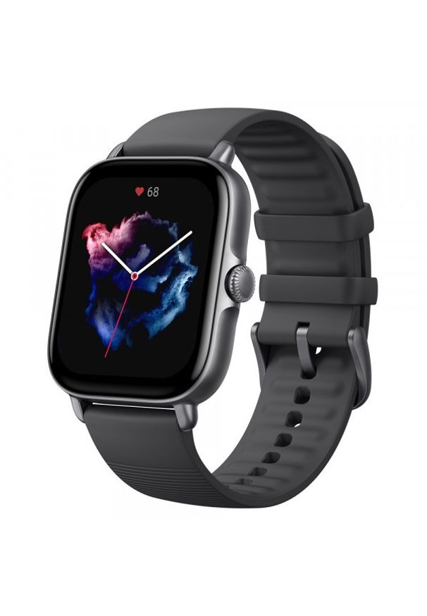 Huami - Smartwatch Amazfit GTS 3 Czarny (Graphite Black). Rodzaj zegarka: smartwatch. Kolor: czarny. Materiał: koronka. Styl: klasyczny, elegancki