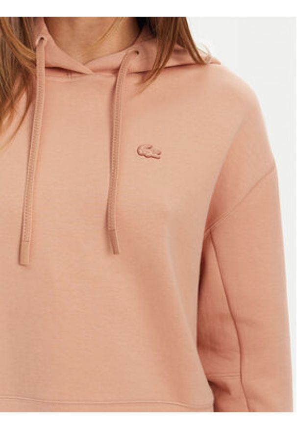 Lacoste Bluza SF0281 Pomarańczowy Loose Fit. Kolor: pomarańczowy. Materiał: bawełna