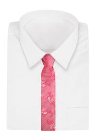 Różowy Klasyczny Szeroki Krawat -Angelo di Monti- 7 cm, Męski, Wzór Paisley, Łezki. Kolor: różowy. Wzór: paisley. Styl: klasyczny