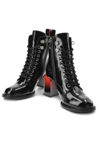 Czarne Botki S.Barski Eleganckie Damskie Buty Na Obcasie. Okazja: na co dzień, na spotkanie biznesowe. Kolor: czarny. Materiał: skóra ekologiczna. Wzór: gładki. Obcas: na obcasie. Styl: elegancki. Wysokość obcasa: średni #6