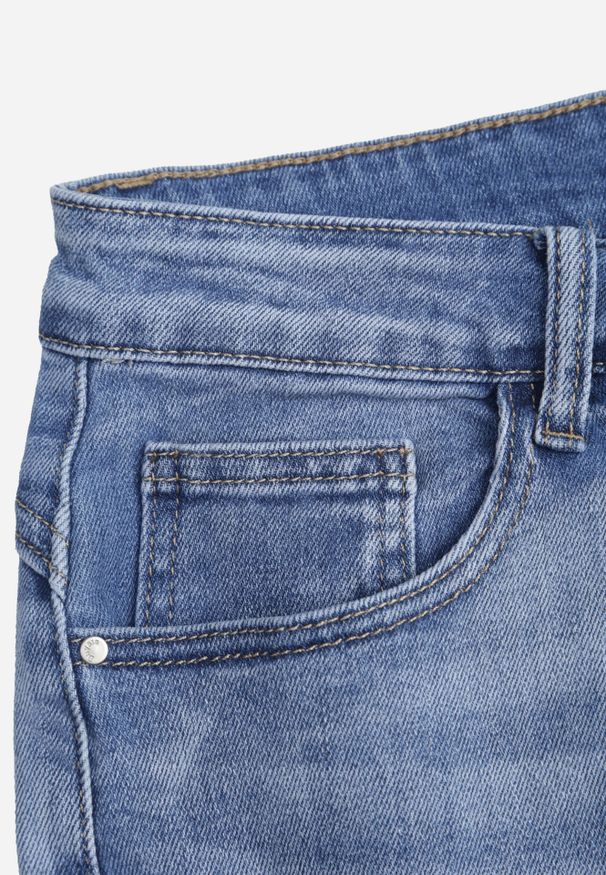 Renee - Niebieskie Bawełniane Jeansy High Waist z Szerokimi Nogawkami Zaeherris. Stan: podwyższony. Kolor: niebieski. Styl: elegancki