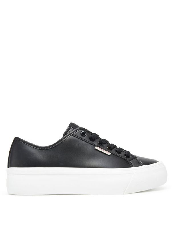 Calvin Klein Jeans Sneakersy Vulc Flatform Lth YW0YW01886 Czarny. Kolor: czarny. Materiał: skóra