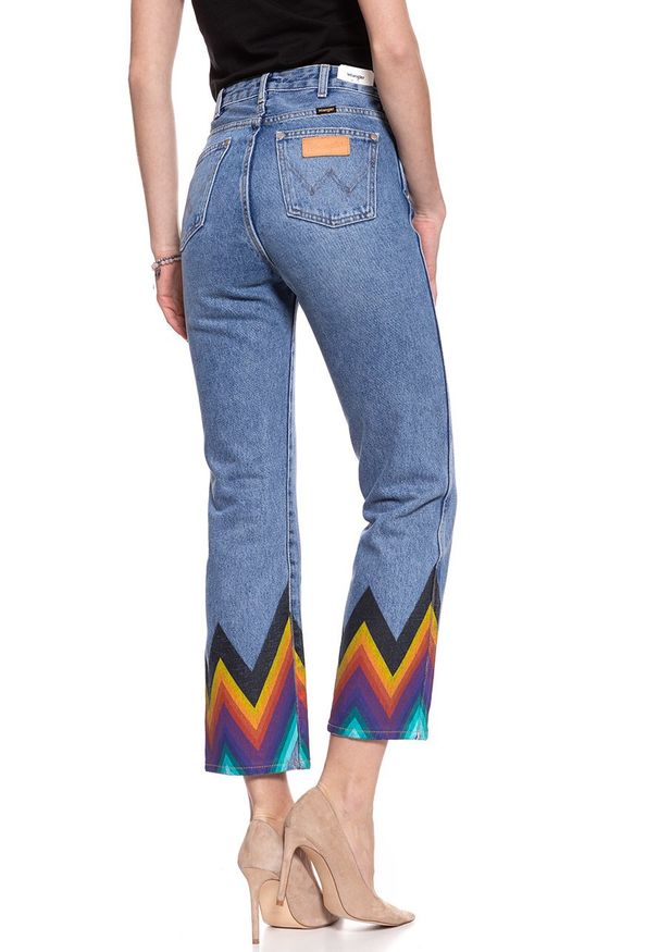Wrangler - WRANGLER RETRO CROP STRAIGHT KABEL BLUE W27YER19K 112128213. Stan: podwyższony. Styl: retro