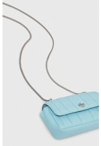 Tory Burch torebka skórzana kolor niebieski. Kolor: niebieski. Materiał: skórzane. Rodzaj torebki: na ramię #5