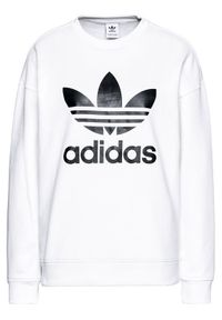 Adidas - adidas Bluza Trefoil GN2961 Biały Regular Fit. Kolor: biały. Materiał: bawełna #5