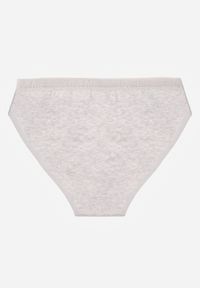 Born2be - Jasnoszare Majtki Figi z Bawełną i Ozdobnymi Napisami Phioreia. Kolor: szary. Materiał: bawełna. Wzór: napisy #2