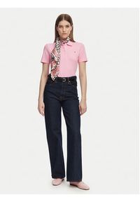 TOMMY HILFIGER - Tommy Hilfiger Polo 1985 WW0WW43225 Różowy jasny Slim Fit. Typ kołnierza: polo. Kolor: różowy. Materiał: bawełna #2