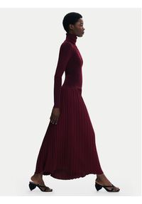 Desigual Sukienka dzianinowa Sigritt 25WWVF09 Bordowy Slim Fit. Kolor: czerwony. Materiał: wiskoza #5