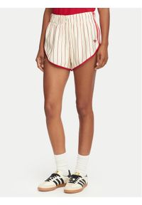 Adidas - adidas Szorty sportowe Pinstripe Firebird KR9553 Kremowy Loose Fit. Kolor: kremowy. Materiał: syntetyk #1